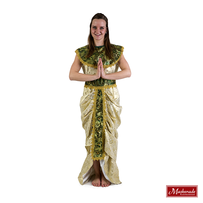 Arabisch jurk in groen en goud