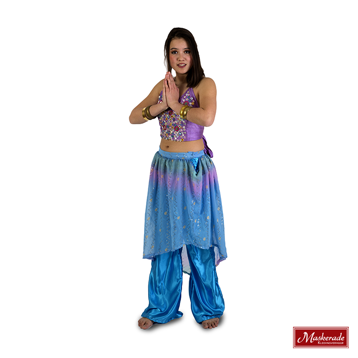 Arabisch kostuum blauwpaars