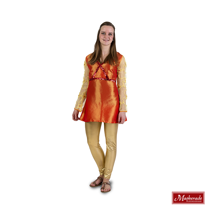 Arabisch kostuum oranje tuniek