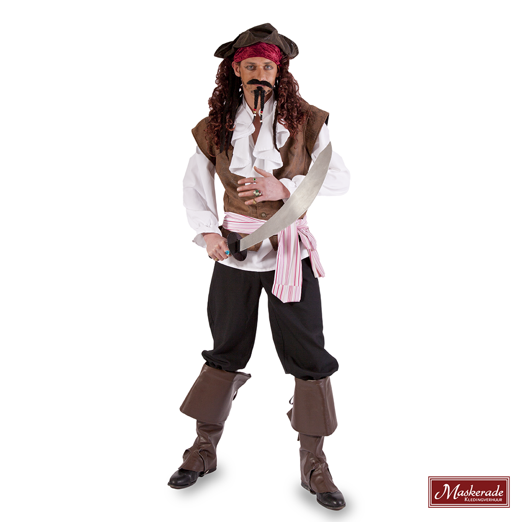 Moskee behandeling Senaat Jack Sparrow bekend van Film pirates of the caribean huren bij Maskerade  Kledingverhuur