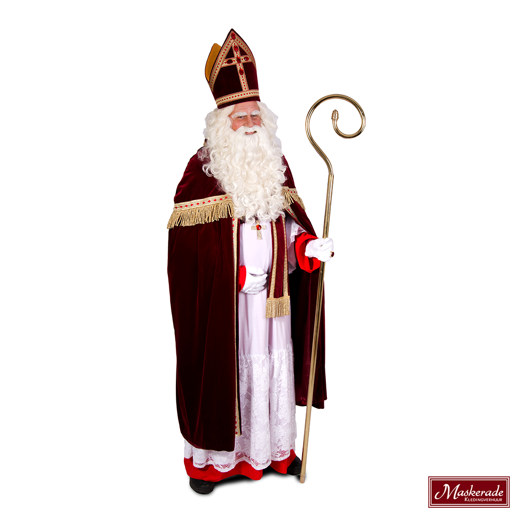 Discreet Hechting Middelen Volledig Sinterklaas kostuum met lange overslag huren bij Maskerade  Kledingverhuur