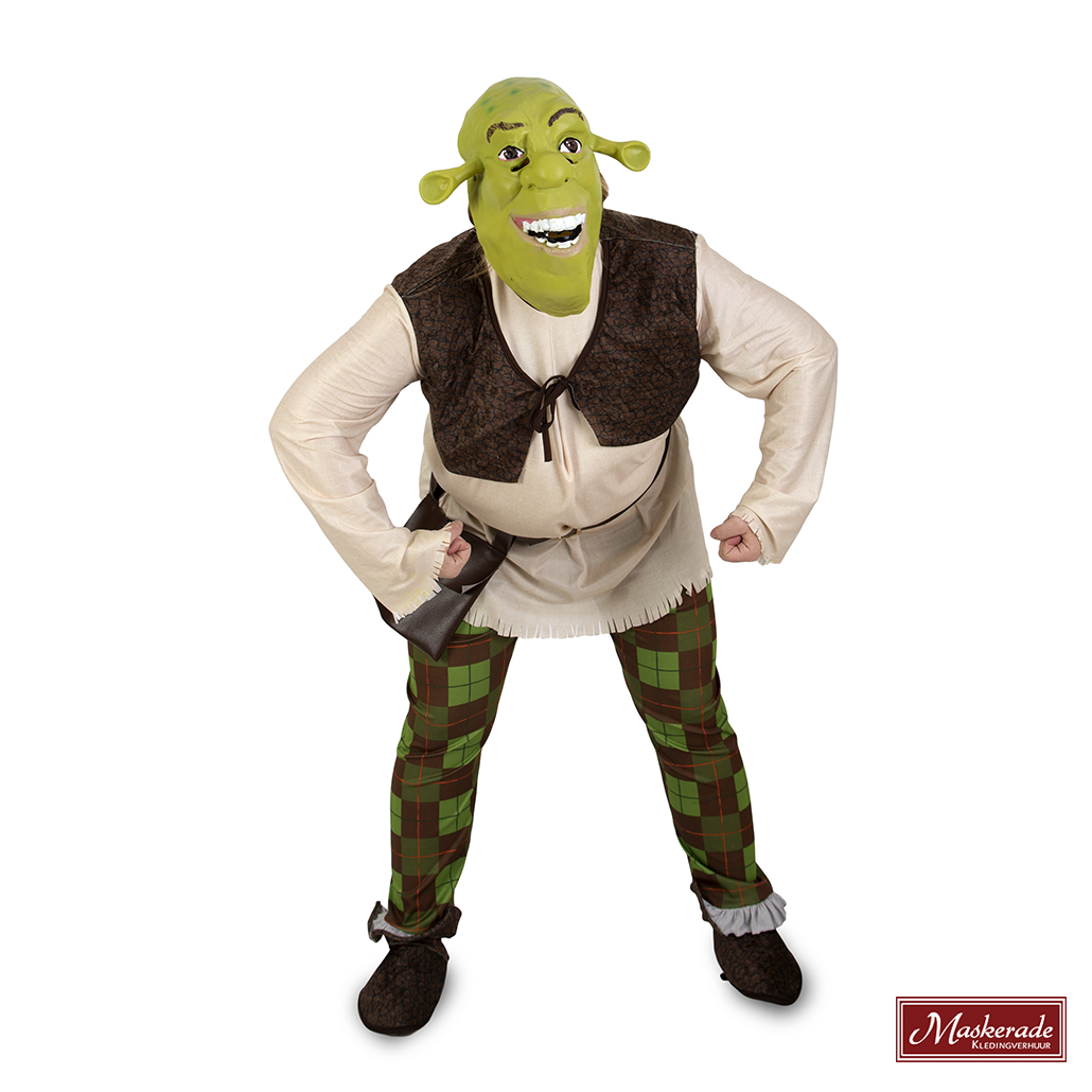 kam Droogte spel Bekend van tekenfilm: Shrek met masker huren bij Maskerade Kledingverhuur