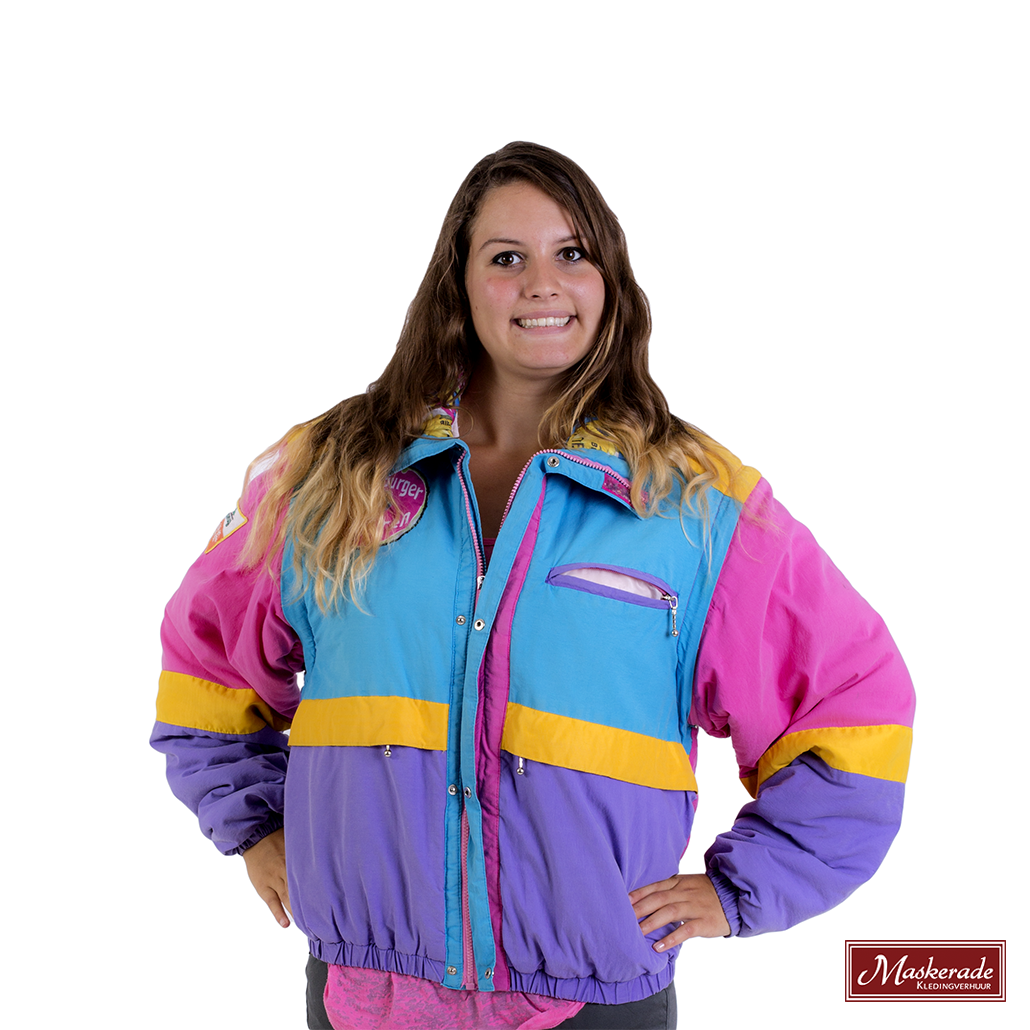 Ski-jas in jaren 80 kleuren huren bij Kledingverhuur