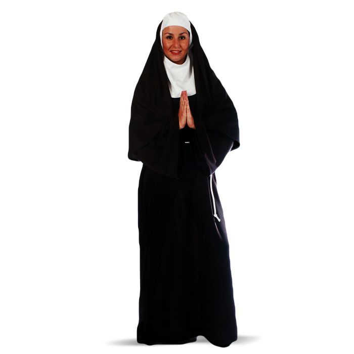 Kort leven Artiest De gasten Uniformen: nonnen gewaad met kap (sister act) huren bij Maskerade  Kledingverhuur