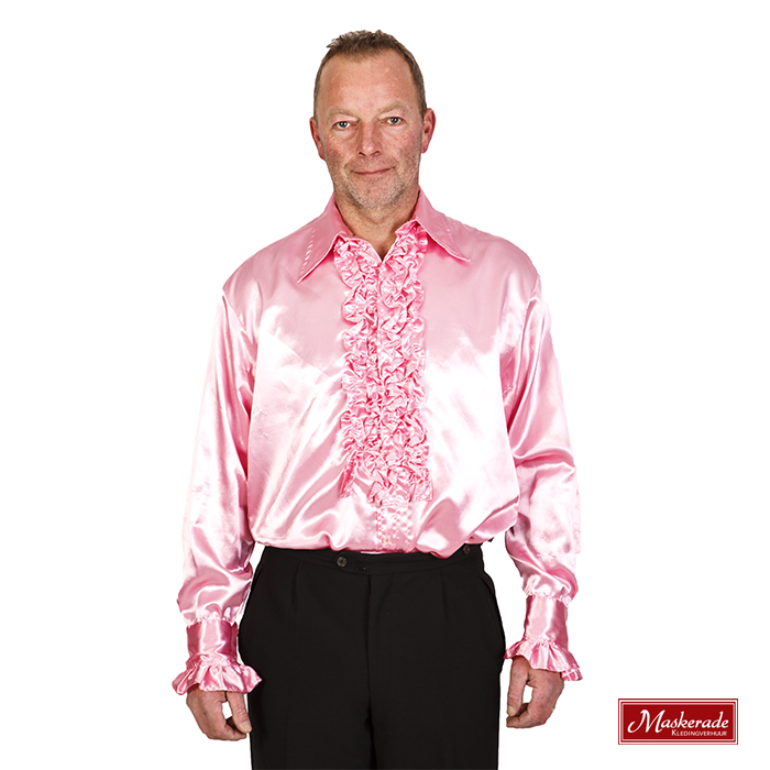 Rouchesblouse in roze
